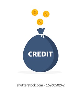 .Credit money. Spending money. flat vector illustration.