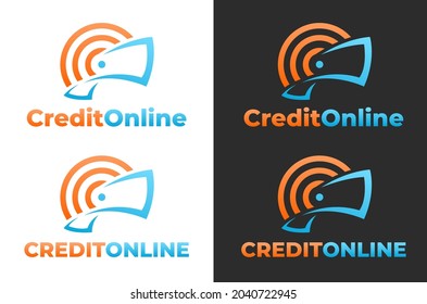 Logotipo de crédito en línea, imagen estilizada de una factura