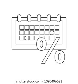 credit payment calendar icon. Element of banking for mobile concept and web apps icon. Outline, thin line icon for website design and development, app development