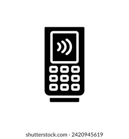 Credit Payment Terminal Filled Icon Vector Illustration