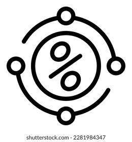 Credit percent icon outline vector. Small loan. Sme document