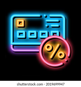Credit Percentage Card neon light sign vector. Glowing bright icon Credit Percentage Card sign. transparent symbol illustration