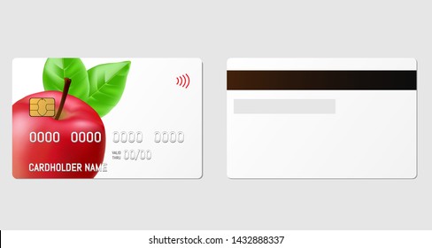 Credit plastic card with emv chip. Contactless payment