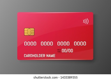 Credit plastic card with emv chip. Contactless payment