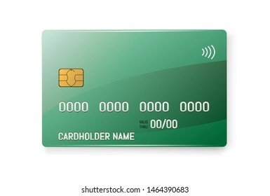 Credit plastic card with emv chip. Contactless payment
