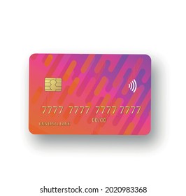 credit plastic card with emv chip. Contactless payment
