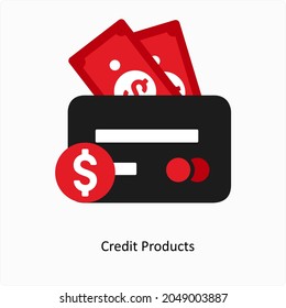 Credit Products or Wallet Icon Concept