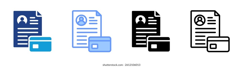 Credit Profile icon set multiple style collection