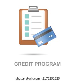 Credit Program icon 3d illustration from customer loyalty collection. Creative Credit Program 3d icon for web design, templates, infographics and more