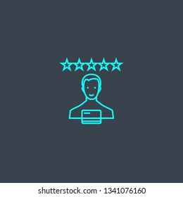 credit rating concept blue line icon. Simple thin element on dark background. credit rating concept outline symbol design. Can be used for web and mobile UI/UX