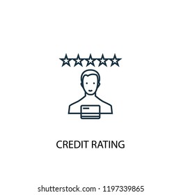 credit rating concept line icon. Simple element illustration. credit rating concept outline symbol design. Can be used for web and mobile UI/UX