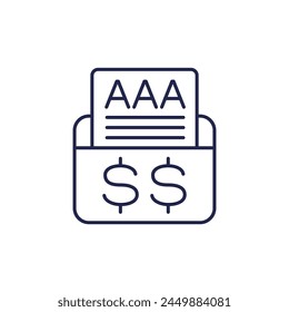 credit rating icon, line vector