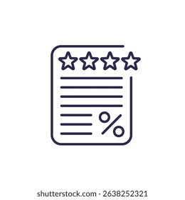 credit rating line icon, evaluation of the risk of a debtor