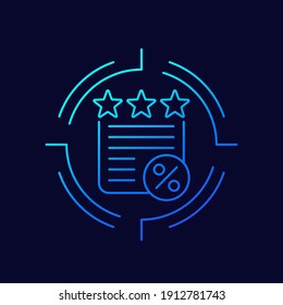 credit rating, score line icon, vector