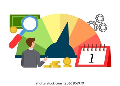 Credit rating. Vector simple color flat illustration.