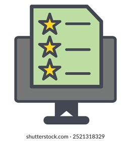 Credit Ratings Scores Vector Icon concept illustration in a laptop