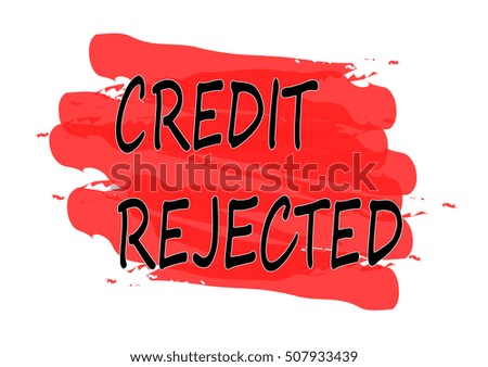 credit rejected vector card