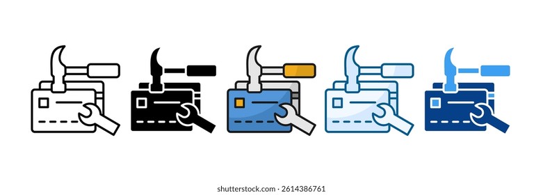 Credit Repair Icon Set Multiple Style Collection