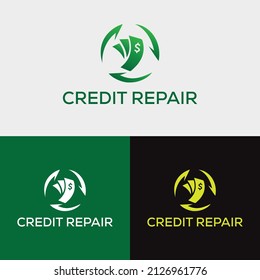 Credit Repair Logo Vector Template.