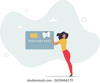 Credit repair, process to fixing poor credit standing, recover from financial mistake or negotiate with lender concept.flat character life .