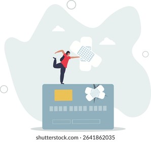 Credit repair, process to fixing poor credit standing, recover from financial mistake or negotiate with lender concept. character life .