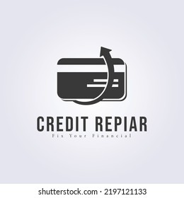 credit repair service vintage logo vector illustration design