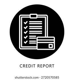 Botão Ícone Do Relatório De Crédito, Mini Ilustração Relacionada À Tributação, Relatório Financeiro. Use Para O Desenvolvimento Moderno De Conceitos, Ui, Ux Web E Aplicativos.