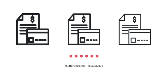 Credit report icon. Thin line icon vector