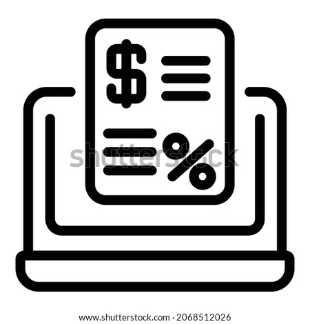 Credit request icon. Outline credit request vector icon for web design isolated on white background