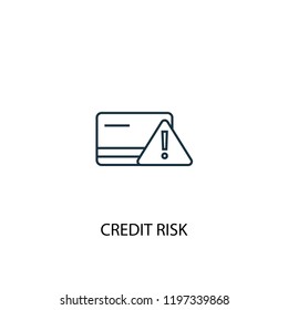 Credit risk concept line icon. Simple element illustration. Credit risk concept outline symbol design. Can be used for web and mobile UI/UX