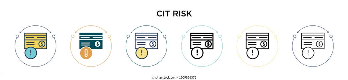 Credit risk icon in filled, thin line, outline and stroke style. Vector illustration of two colored and black credit risk vector icons designs can be used for mobile, ui, web