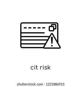 credit risk icon. Trendy modern flat linear vector credit risk icon on white background from thin line general collection, editable outline stroke vector illustration