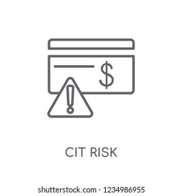 credit risk linear icon. Modern outline credit risk logo concept on white background from General collection. Suitable for use on web apps, mobile apps and print media.