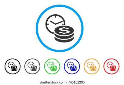 Credit rounded icon. Style is a flat grey symbol inside light blue circle with bonus colored variants. Credit vector designed for web and software interfaces.