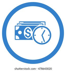 Credit rounded icon. Vector illustration style is flat iconic symbol, cobalt color, white background.