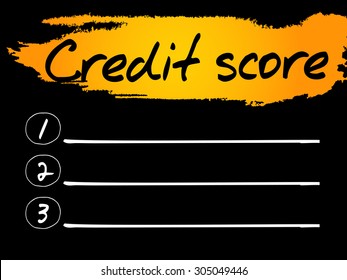 Credit Score Blank List, vector concept background