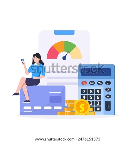 Credit score concept. Document with personal credit history