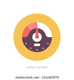 Credit score concept. credit information from poor to good. Yellow theme concept