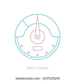 Credit score concept. credit information from poor to good.