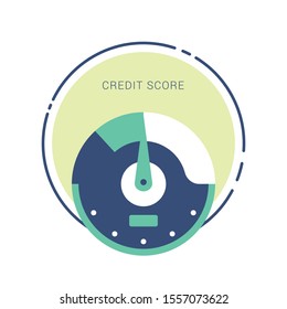 Credit score concept. credit information from poor to good.
