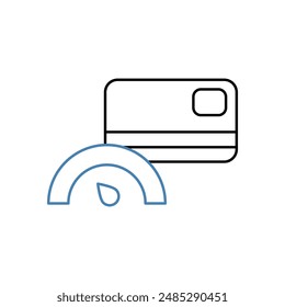 credit score concept line icon. Simple element illustration. credit score concept outline symbol design.