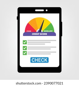 Credit score. Credit score concept. Credit score meter. Vector illustration