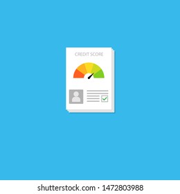 Credit score document flat style