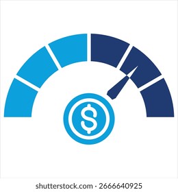 Puntuación de crédito Flat Blue Icon Ilustración vectorial