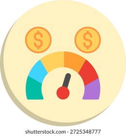 Credit score Flat Circle Style Icon