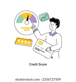 Credit Score Flat Style Design Vector illustration. Stock illustration