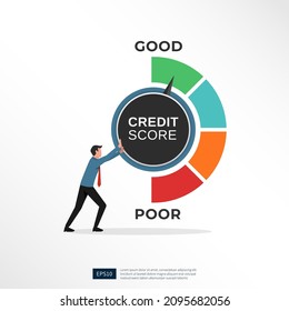 Credit score gauge concept. Vector illustration