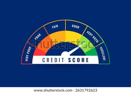 credit score gauge meter concept for finance display vector