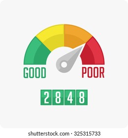 Credit Score Gauge. Vector EPS 10.