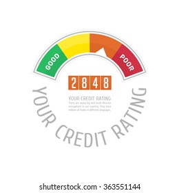 Credit Score Gauge. Vector illustrations manometer on white background. Vector EPS 10.